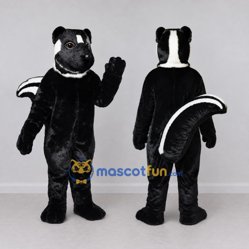 Custom Black and White Skunk Mascot Costume Adult Full Body Suit for Wildlife Events