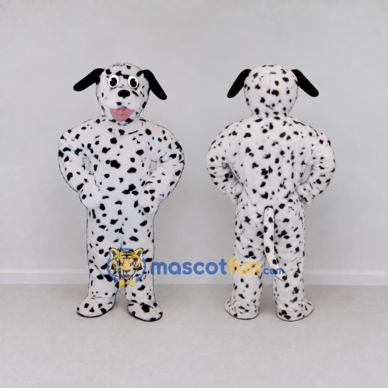 Custom White and Black Dalmatian Dog Mascot Costume Adult Full Body Suit for Pet Events Custom White and Black Dalmatian Dog Mascot Costume Adult Full Body Suit for Pet Events