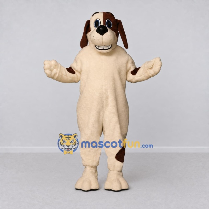 Custom Cream and Brown Dog Mascot Costume Adult Full Body Suit for Pet Events Custom Cream and Brown Dog Mascot Costume Adult Full Body Suit for Pet Events