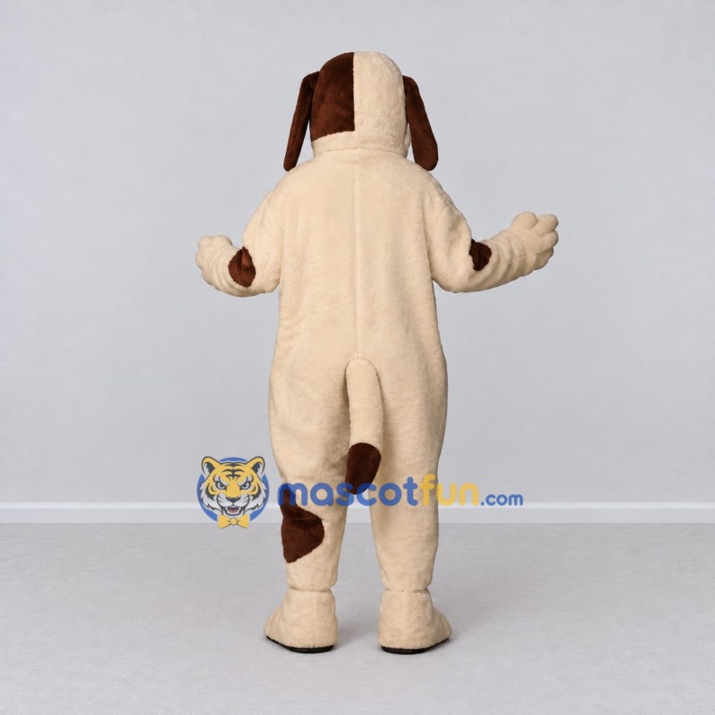 Custom Cream and Brown Dog Mascot Costume Adult Full Body Suit for Pet Events Custom Cream and Brown Dog Mascot Costume Adult Full Body Suit for Pet Events