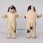 Custom Cream and Brown Dog Mascot Costume Adult Full Body Suit for Pet Events