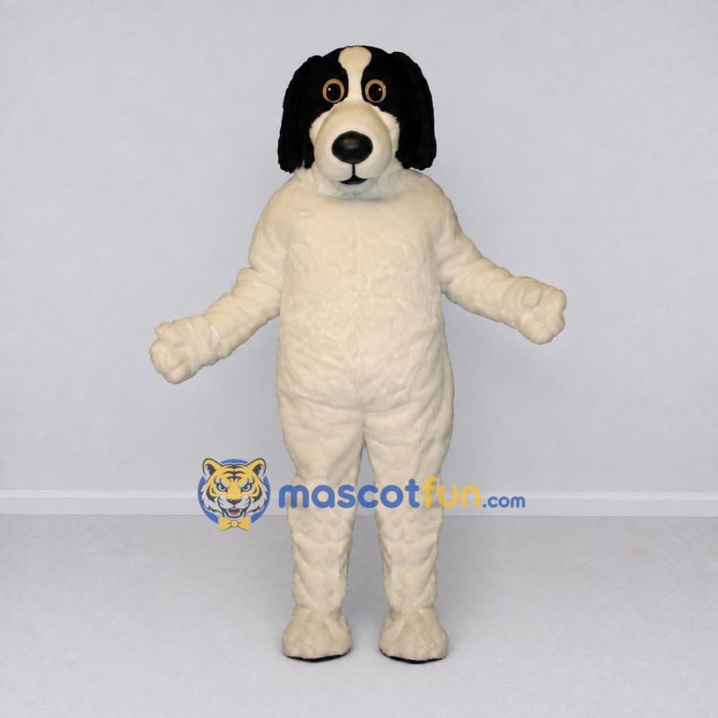 Custom Cream and Black Dog Mascot Costume Adult Full Body Suit for Pet Events