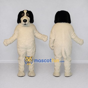 Custom Cream and Black Dog Mascot Costume Adult Full Body Suit for Pet Events