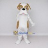 Custom White and Tan Dog Mascot Costume Adult Full Body Suit for Pet Events Custom White and Tan Dog Mascot Costume Adult Full Body Suit for Pet Events