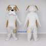 Custom White and Tan Dog Mascot Costume Adult Full Body Suit for Pet Events