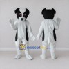 Custom White and Black Dog Mascot Costume Adult Full Body Suit for Pet Events Custom White and Black Dog Mascot Costume Adult Full Body Suit for Pet Events