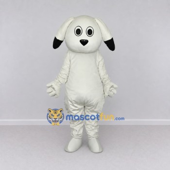 Custom White and Black Dog Mascot Costume Adult Full Body Suit for School Events Custom White and Black Dog Mascot Costume Adult Full Body Suit for School Events