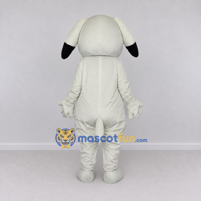 Custom White and Black Dog Mascot Costume Adult Full Body Suit for School Events Custom White and Black Dog Mascot Costume Adult Full Body Suit for School Events