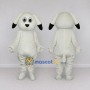 Custom White and Black Dog Mascot Costume Adult Full Body Suit for School Events