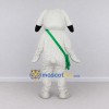 Custom White Black and Green Dog with Shoulder Bag Mascot Costume Adult Full Body Suit for School Events Custom White Black and Green Dog with Shoulder Bag Mascot Costume Adult Full Body Suit for School Events