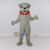 Custom Gray and Red Bulldog Mascot Costume Adult Full Body Suit for School Events