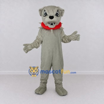 Custom Gray and Red Bulldog Mascot Costume Adult Full Body Suit for School Events