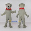 Custom Gray and Red Bulldog Mascot Costume Adult Full Body Suit for School Events