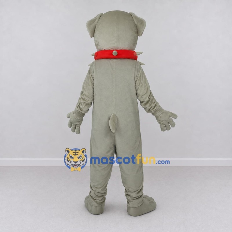 Custom Gray and Red Bulldog Mascot Costume Adult Full Body Suit for School Events