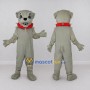 Custom Gray and Red Bulldog Mascot Costume Adult Full Body Suit for School Events