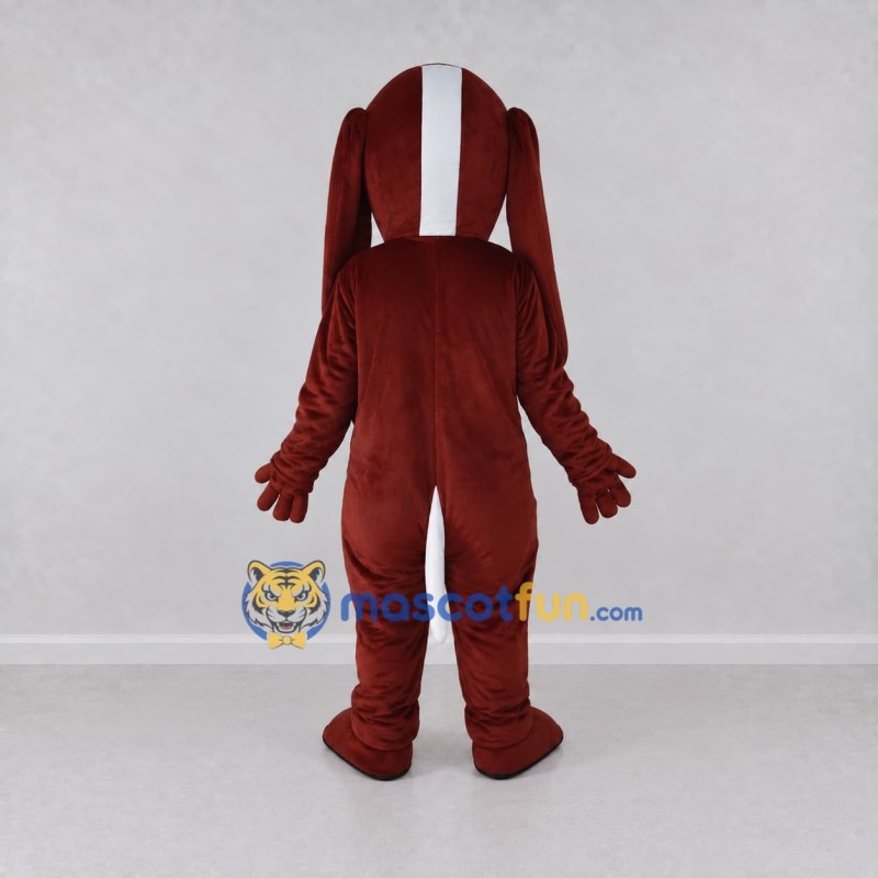Custom Dark Brown and White Long Eared Dog Mascot Costume Adult Full Body Suit for Pet Events Custom Dark Brown and White Long Eared Dog Mascot Costume Adult Full Body Suit for Pet Events