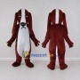 Custom Dark Brown and White Long Eared Dog Mascot Costume Adult Full Body Suit for Pet Events