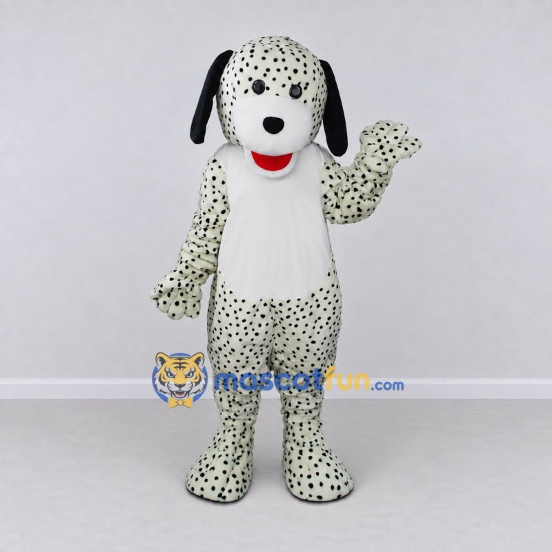 Custom White and Black Dalmatian Dog Mascot Costume Adult Full Body Suit for Pet Events Custom White and Black Dalmatian Dog Mascot Costume Adult Full Body Suit for Pet Events