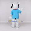 Custom White and Blue Dog in T Shirt Mascot Costume Adult Full Body Suit for School Events