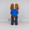 Custom Brown and Blue Dog in T Shirt Mascot Costume Adult Full Body Suit for School Events