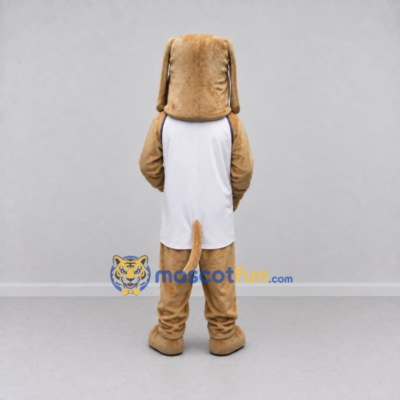 Custom Tan and White Shaggy Dog in Shirt Mascot Costume Adult Full Body Suit for Pet Events