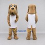 Custom Tan and White Shaggy Dog in Shirt Mascot Costume Adult Full Body Suit for Pet Events