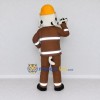 Custom White Brown and Yellow Dalmatian Firefighter Mascot Costume Adult Full Body Suit for Community Events