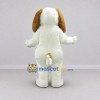 Custom White and Brown Dog Mascot Costume Adult Full Body Suit for Pet Events Custom White and Brown Dog Mascot Costume Adult Full Body Suit for Pet Events