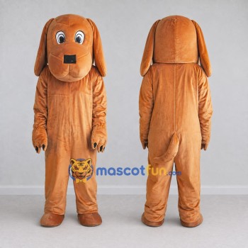 Custom Tan Dog Mascot Costume Adult Full Body Suit for School Events