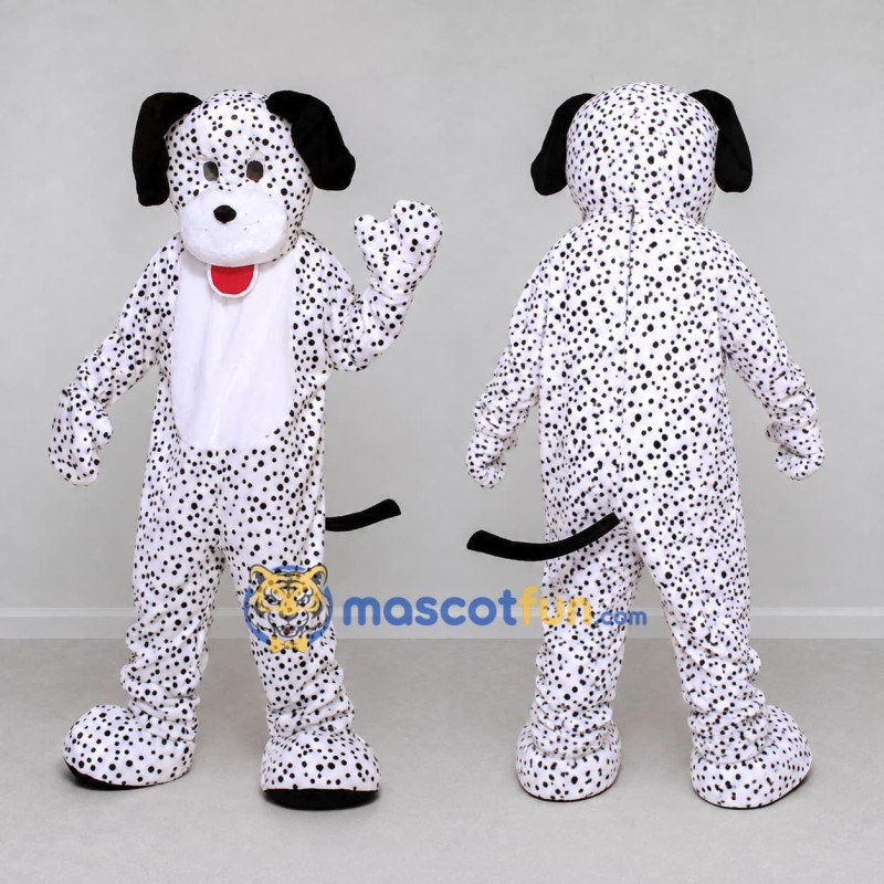 Custom White and Black Dalmatian Dog Mascot Costume Adult Full Body Suit for Pet Events Custom White and Black Dalmatian Dog Mascot Costume Adult Full Body Suit for Pet Events