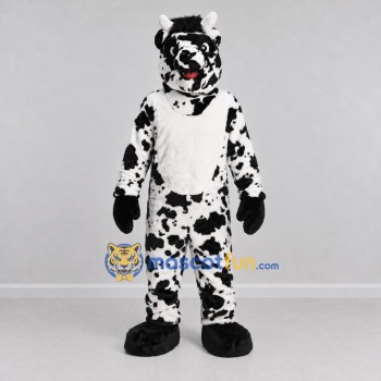 Custom White and Black Cow Mascot Costume Adult Full Body Suit for Farm Events Custom White and Black Cow Mascot Costume Adult Full Body Suit for Farm Events