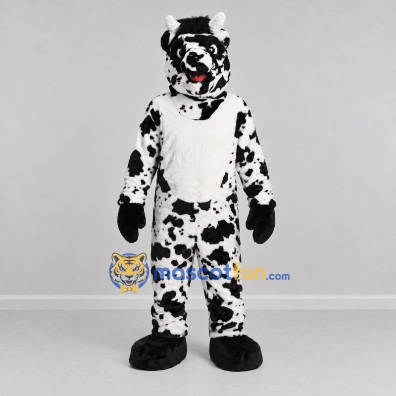 Custom White and Black Cow Mascot Costume Adult Full Body Suit for Farm Events Custom White and Black Cow Mascot Costume Adult Full Body Suit for Farm Events