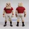 Custom Tan and Red Bulldog in Sportswear Mascot Costume Adult Full Body Suit for Sports Events