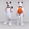 Custom White and Orange Dog with Backpack Mascot Costume Adult Full Body Suit for School Events Custom White and Orange Dog with Backpack Mascot Costume Adult Full Body Suit for School Events