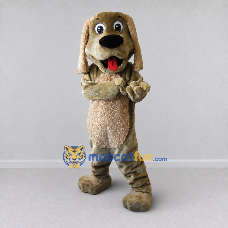 Custom Tan Long Eared Dog Mascot Costume Adult Full Body Suit for Pet Events Custom Tan Long Eared Dog Mascot Costume Adult Full Body Suit for Pet Events
