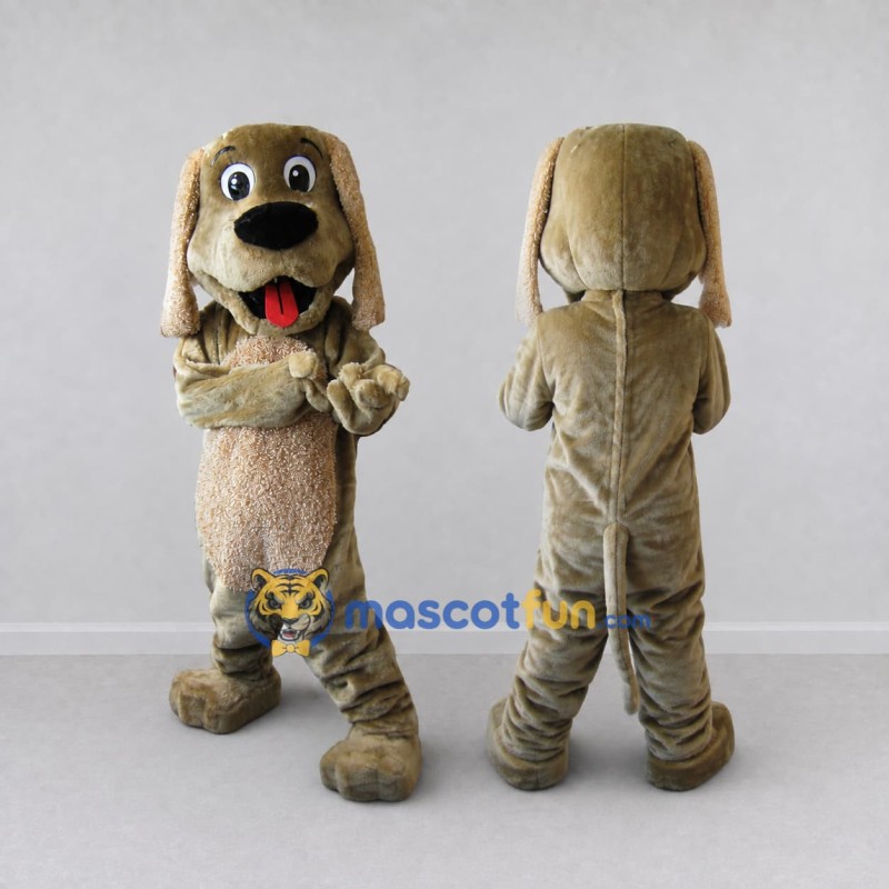 Custom Tan Long Eared Dog Mascot Costume Adult Full Body Suit for Pet Events Custom Tan Long Eared Dog Mascot Costume Adult Full Body Suit for Pet Events