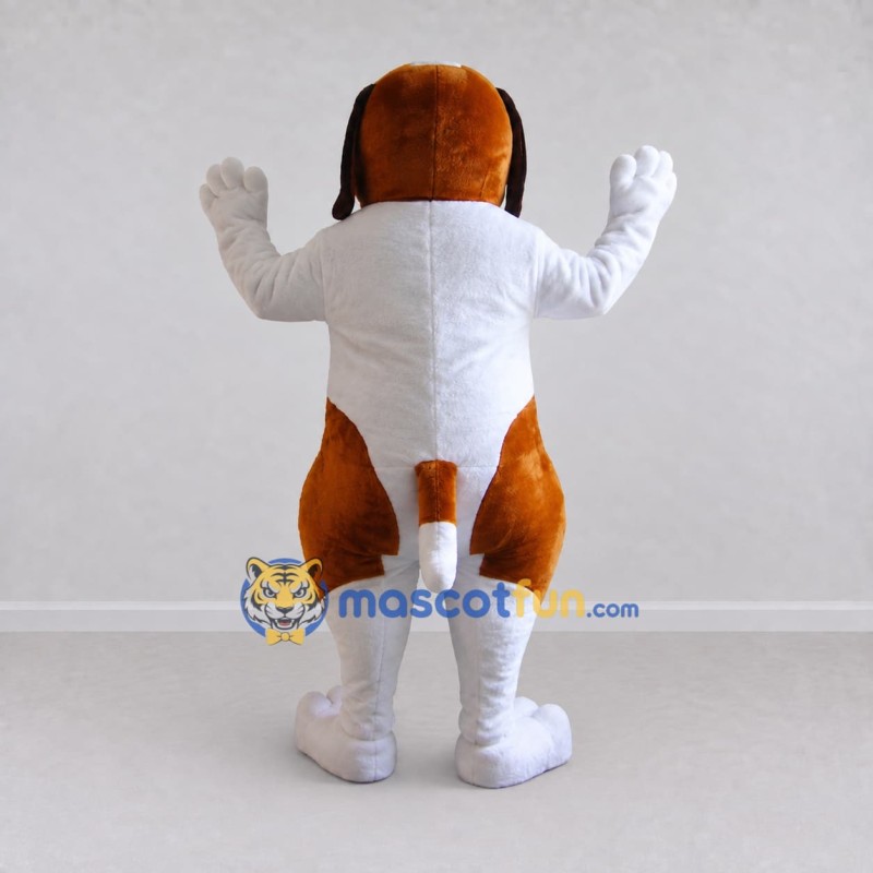 Custom Brown and White Dog Mascot Costume Adult Full Body Suit for Pet Events Custom Brown and White Dog Mascot Costume Adult Full Body Suit for Pet Events