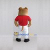 Custom Tan Red and White Bulldog in Sportswear Mascot Costume Adult Full Body Suit for Sports Events Custom Tan Red and White Bulldog in Sportswear Mascot Costume Adult Full Body Suit for Sports Events