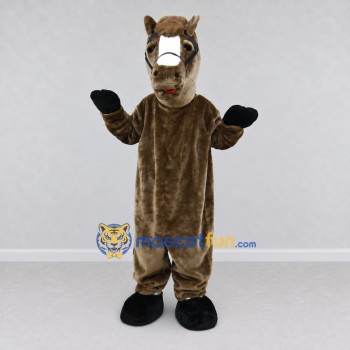 Custom Brown and White Horse Mascot Costume Adult Full Body Suit for Farm Events