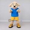 Custom Cream Blue and Yellow Dog in Sportswear Mascot Costume Adult Full Body Suit for Sports Events Custom Cream Blue and Yellow Dog in Sportswear Mascot Costume Adult Full Body Suit for Sports Events