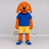 Custom Orange Blue and Yellow Dog in Sportswear Mascot Costume Adult Full Body Suit for Sports Events Custom Orange Blue and Yellow Dog in Sportswear Mascot Costume Adult Full Body Suit for Sports Events