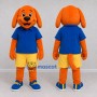 Custom Orange Blue and Yellow Dog in Sportswear Mascot Costume Adult Full Body Suit for Sports Events
