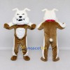 Custom Brown and White Bulldog Mascot Costume Adult Full Body Suit for School Events Custom Brown and White Bulldog Mascot Costume Adult Full Body Suit for School Events