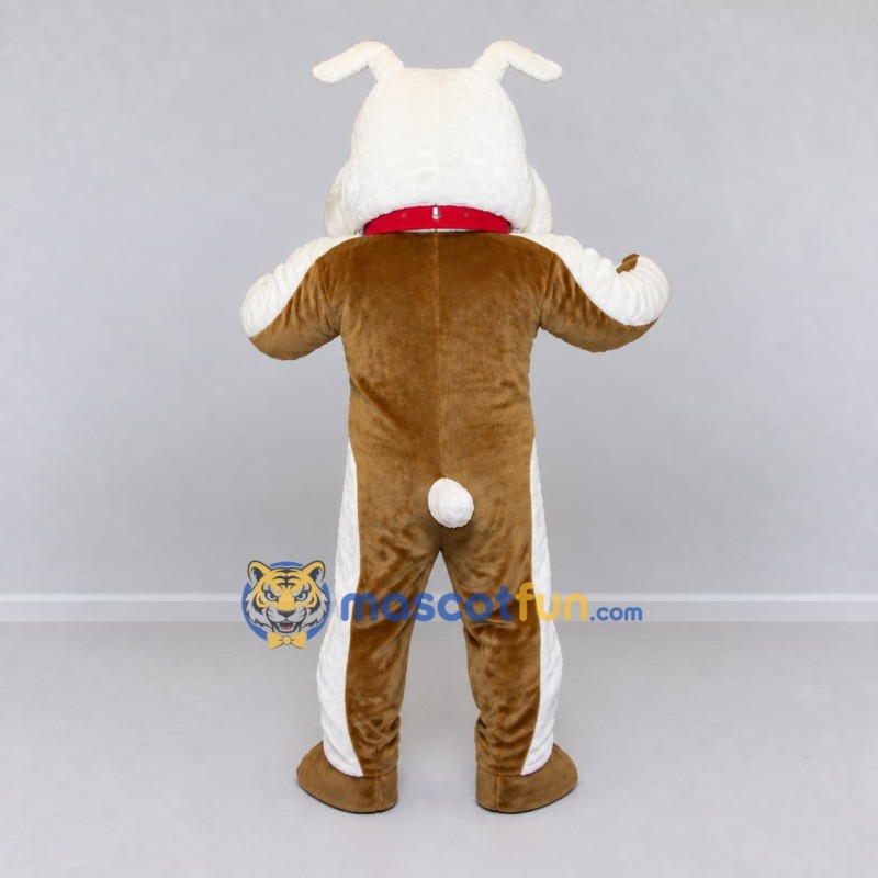 Custom Brown and White Bulldog Mascot Costume Adult Full Body Suit for School Events Custom Brown and White Bulldog Mascot Costume Adult Full Body Suit for School Events