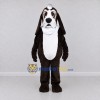 Custom Dark Brown and White Dog Doctor Mascot Costume Adult Full Body Suit for Community Events