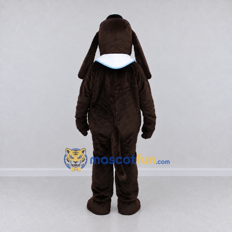 Custom Dark Brown and White Dog Doctor Mascot Costume Adult Full Body Suit for Community Events