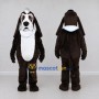 Custom Dark Brown and White Dog Doctor Mascot Costume Adult Full Body Suit for Community Events