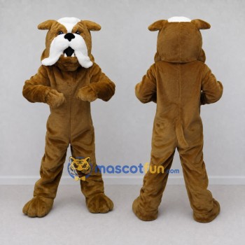 Custom Brown and White Bulldog Mascot Costume Adult Full Body Suit for Pet Events