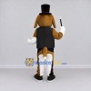 Custom Brown White and Black Dog Magician Mascot Costume Adult Full Body Suit for Themed Parties