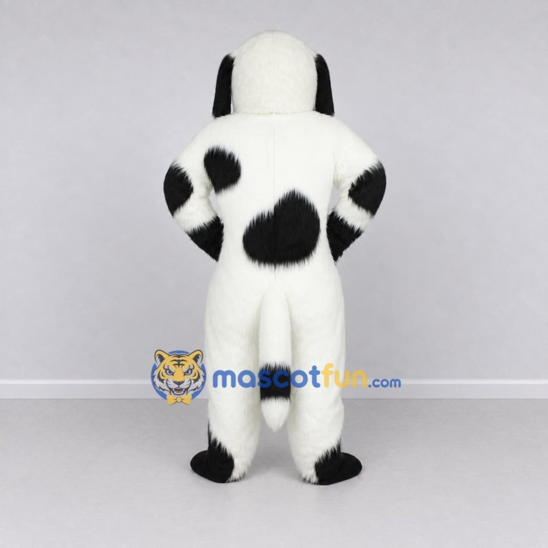 Custom White and Black Shaggy Dog Mascot Costume Adult Full Body Suit for Pet Events Custom White and Black Shaggy Dog Mascot Costume Adult Full Body Suit for Pet Events
